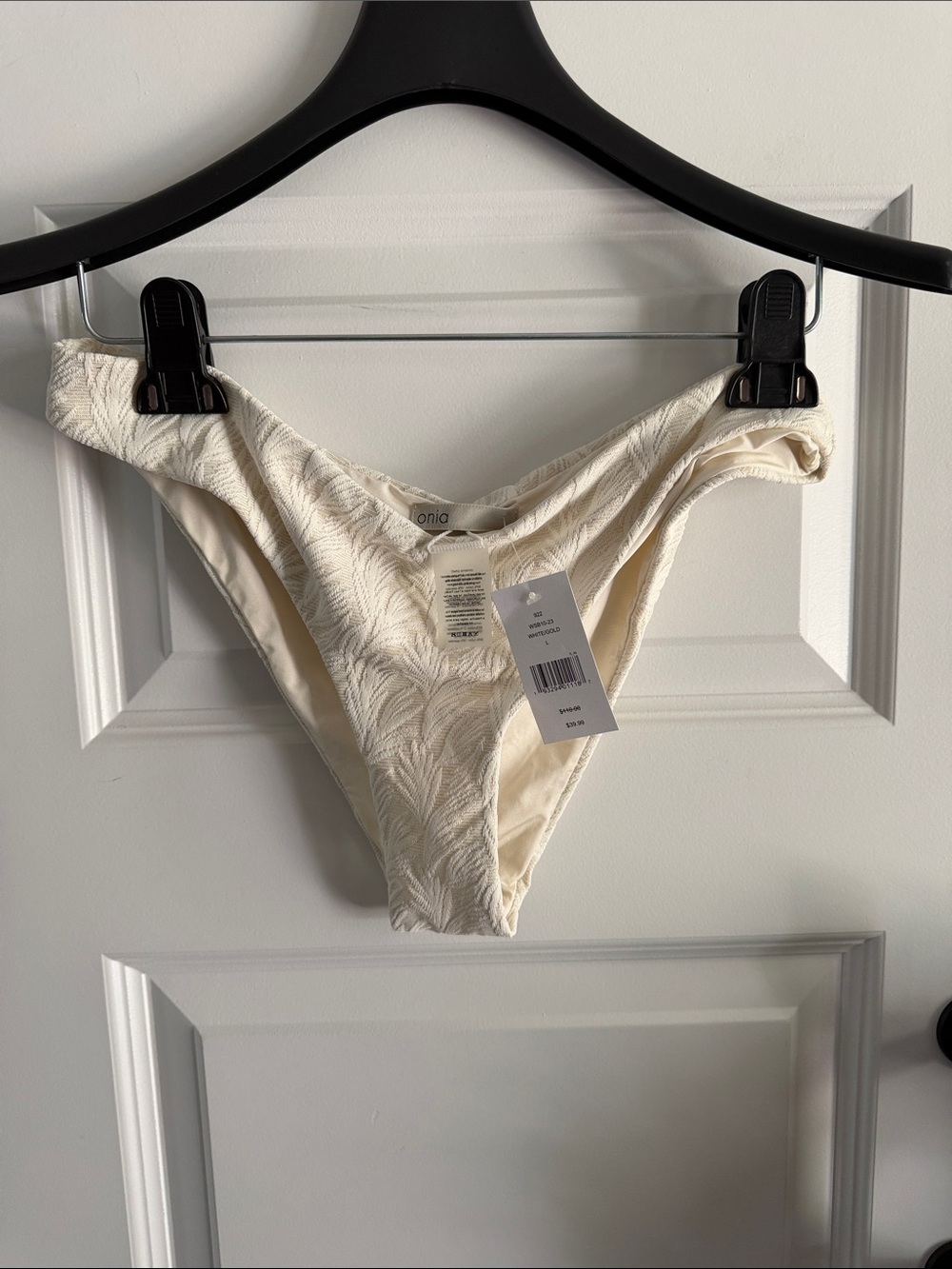 Onia Textured white/gold Bikini Bottom large